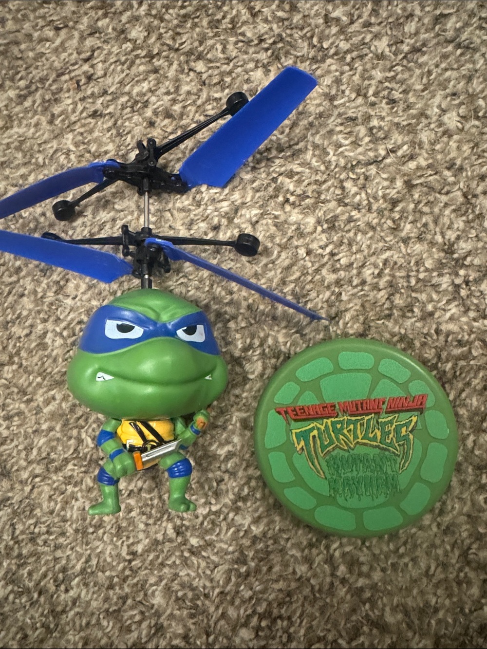 Blue & Green Flying Turtle Hero Kids Toy with Launching Disc
